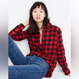 Madewell Flannel Plaid Popover Shirt